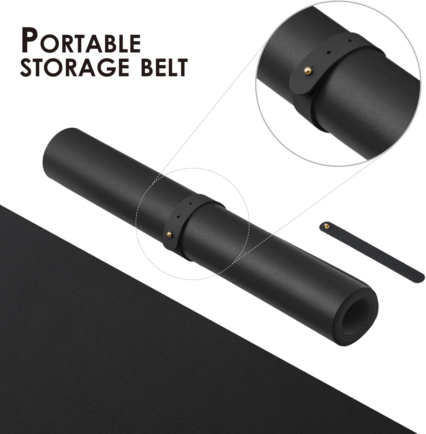 Compact Dual Sided Leather Desk Mat - Desk Pad for Office and Home - Desk Organization and Accessories - Ideal for Large Mouse Pad and Small Desk Mats on Top of Desks(Black+Black,23.6"X 11.8")