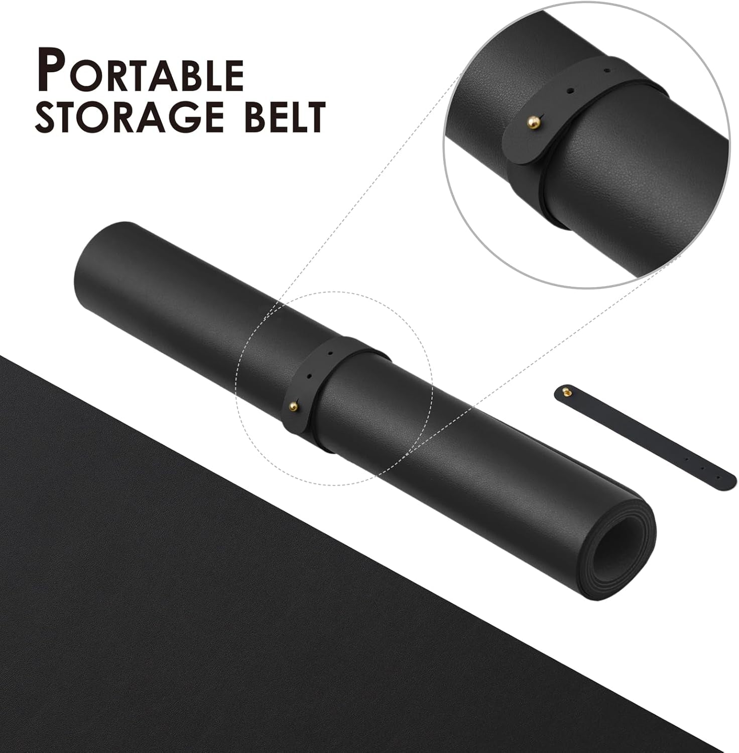 Compact Dual Sided Leather Desk Mat - Desk Pad for Office and Home - Desk Organization and Accessories - Ideal for Large Mouse Pad and Small Desk Mats on Top of Desks(Black+Black,23.6"X 11.8")