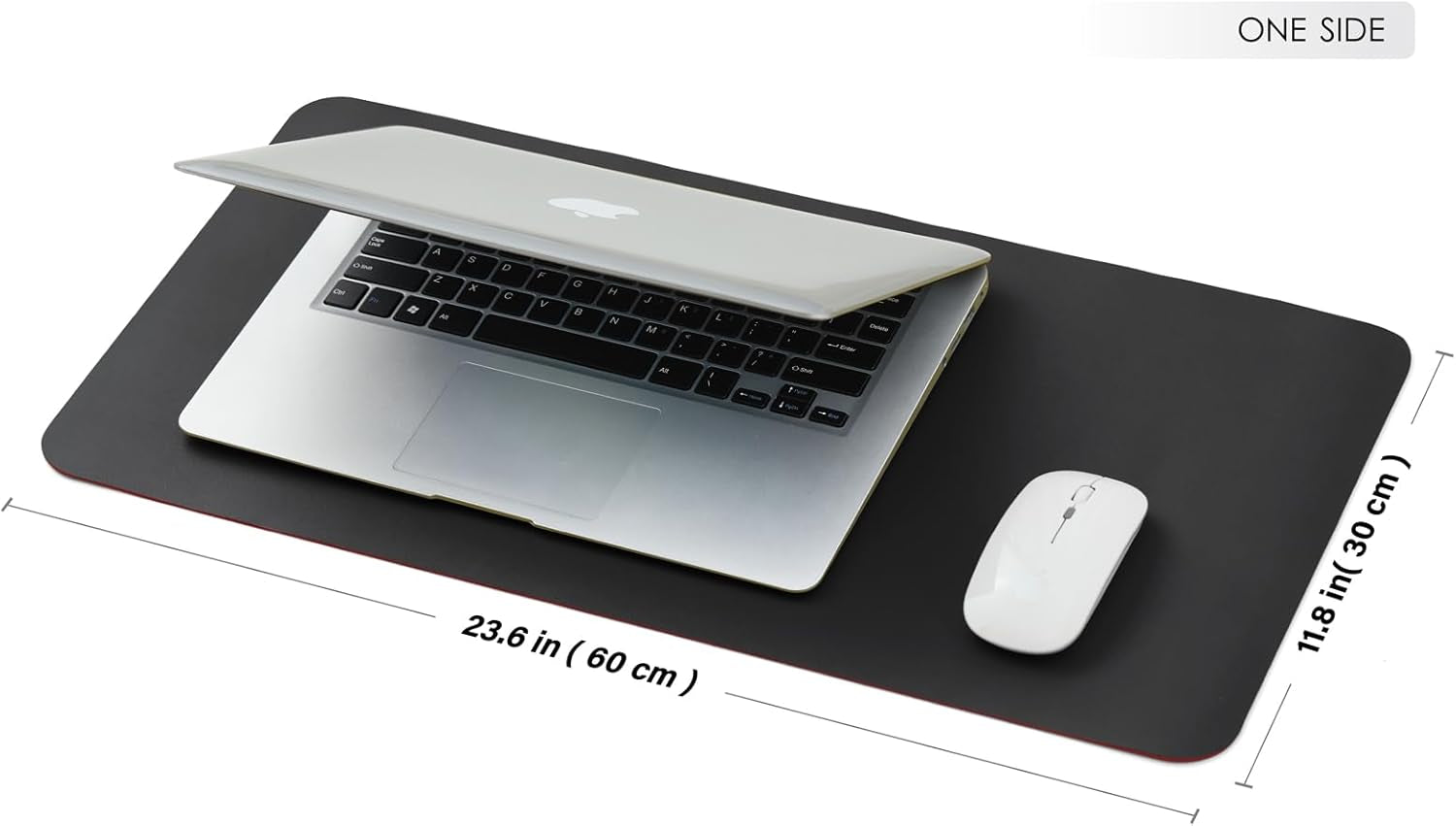 Compact Dual Sided Leather Desk Mat - Desk Pad for Office and Home - Desk Organization and Accessories - Ideal for Large Mouse Pad and Small Desk Mats on Top of Desks(Black+Black,23.6"X 11.8")