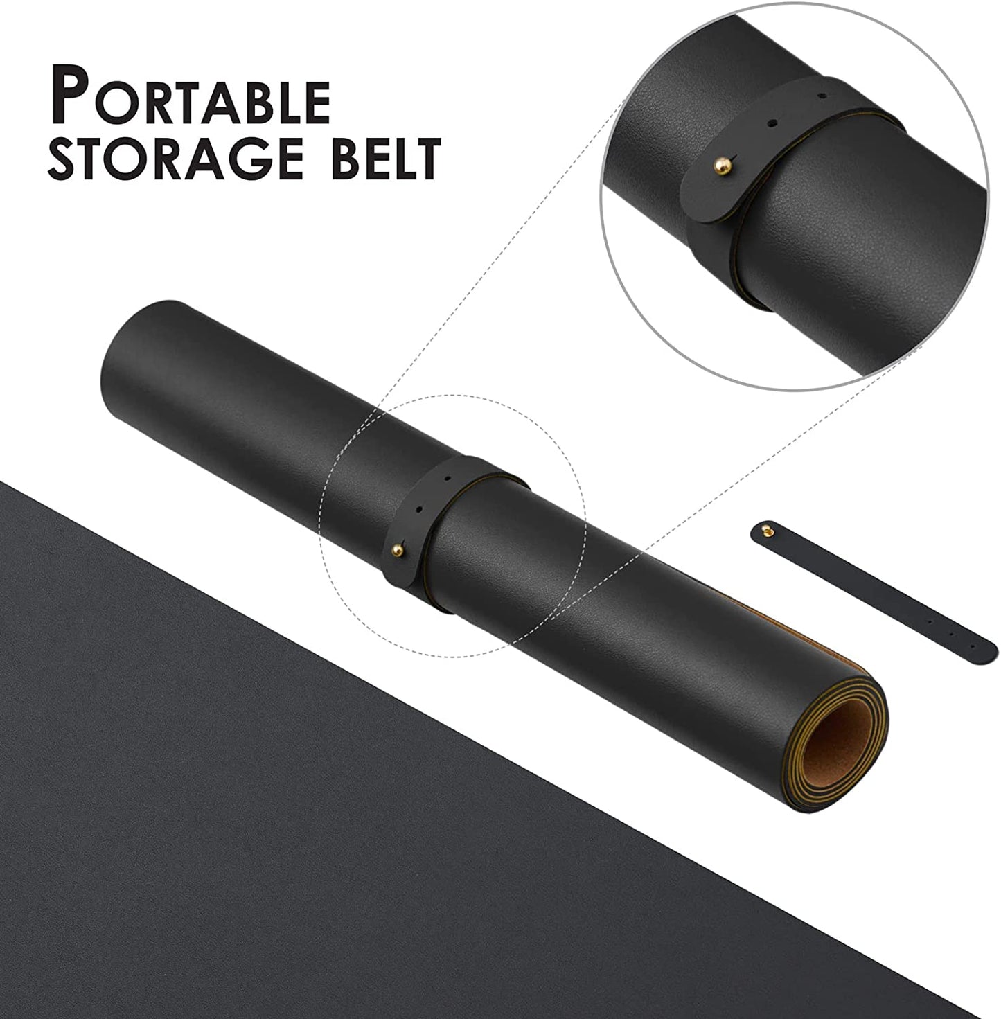 Compact Cork Desk Mat - Small Dual-Sided Desk Pad for Office and Home - Desk Organization and Accessories - Ideal for Large Mouse Pad and Small Desk Mats on Top of Desks(Black,60Cmx 30Cm)