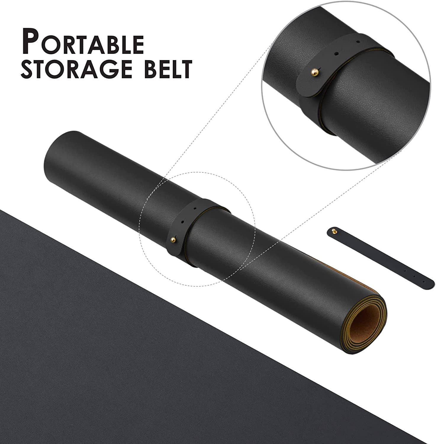 Compact Cork Desk Mat - Small Dual-Sided Desk Pad for Office and Home - Desk Organization and Accessories - Ideal for Large Mouse Pad and Small Desk Mats on Top of Desks(Black,60Cmx 30Cm)